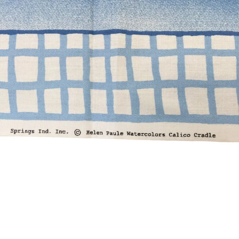 Vtg Helen Paule Calico Critters Fabric Panel Baby Blanket 44x35